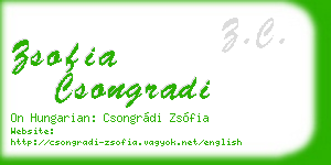 zsofia csongradi business card