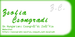 zsofia csongradi business card
